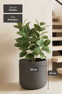 Blumentopf CHICO Fiberglas 44x42 cm Anthrazit