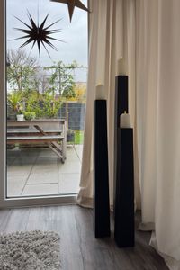 Kerzenständer Standkerzenhalter Fiberglas Schwarz Matt OBELISK