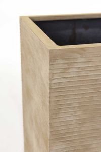 Pflanzkübel Blumenkübel Fiberglas "Block" Säule, Beige gestreift