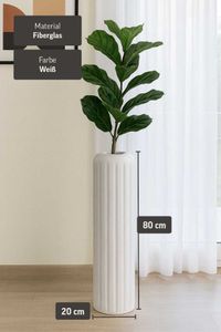 Bodenvase VERTA Fiberglas Weiß Matt 