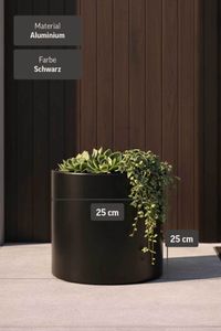 Pflanzkübel Blumentopf rund Aluminium NEW RONDO schwarz matt