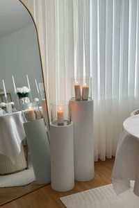 Windlichtsäule Windlicht rund CANDIRO Weiß Matt Windlichtsäule Windlicht rund CANDIRO Weiß Matt