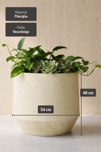 Blumentopf NEXORA Fiberglas 54x48 cm Beige
