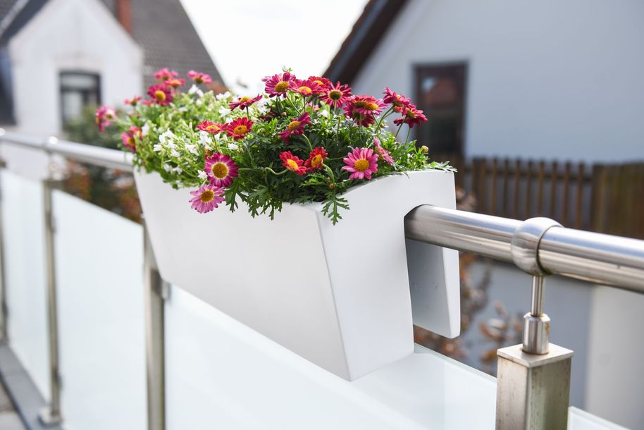 Balkonkasten Fiberglas "Balkona Classic", Weiß 60x19x21,5 cm