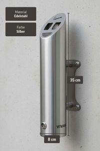 Wandascher Wandaschenbecher Edelstahl gebürstet CENIZA 