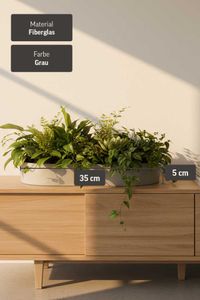 Pflanzschale Dekoschale SOLENA Fiberglas Betongrau