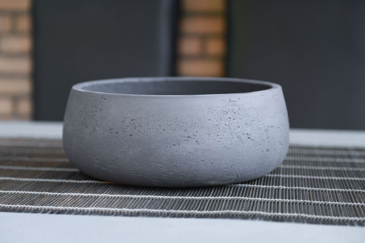 Pflanzschale Dekoschale PERA Fiberglas Grau 27x11 cm 302511331037