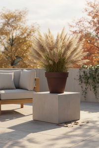 Blumentopf Pflanzkübel aus Kunststoff Rund Braun LEVANTA Blumentopf Pflanzkübel aus Kunststoff Rund Braun LEVANTA