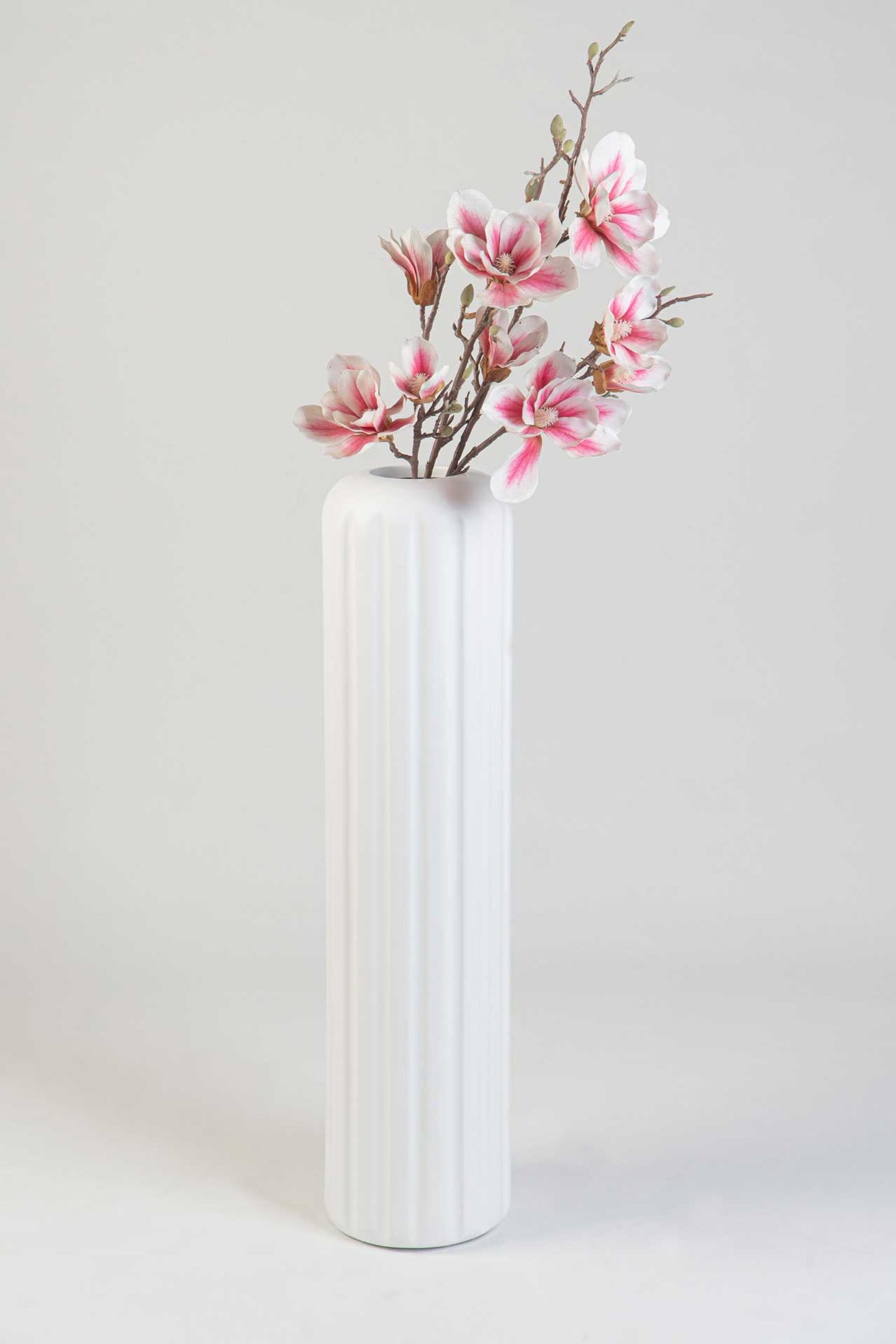 Bodenvase VERTA Fiberglas Weiß Matt 