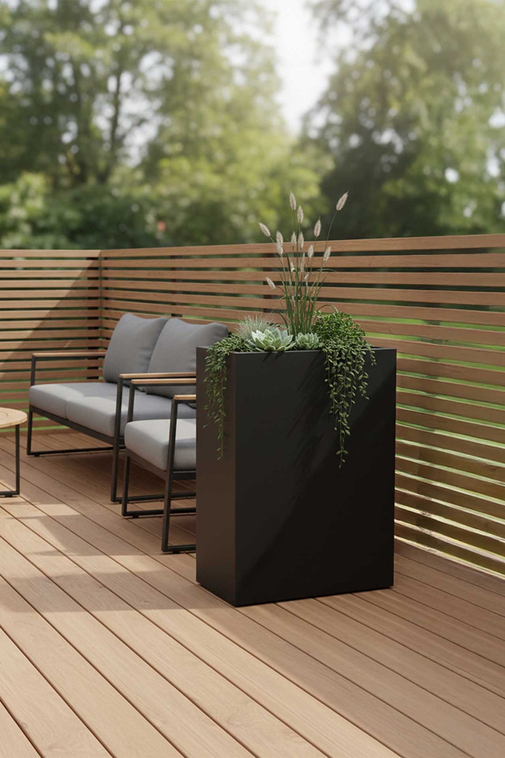 Pflanzkübel Raumteiler Fiberglas "Elemento", Anthrazit