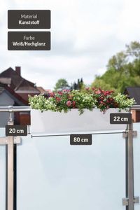 Balkonkasten Kunststoff "Balkona Classico" inkl. Bewässerungssystem, Weiß Hochglanz