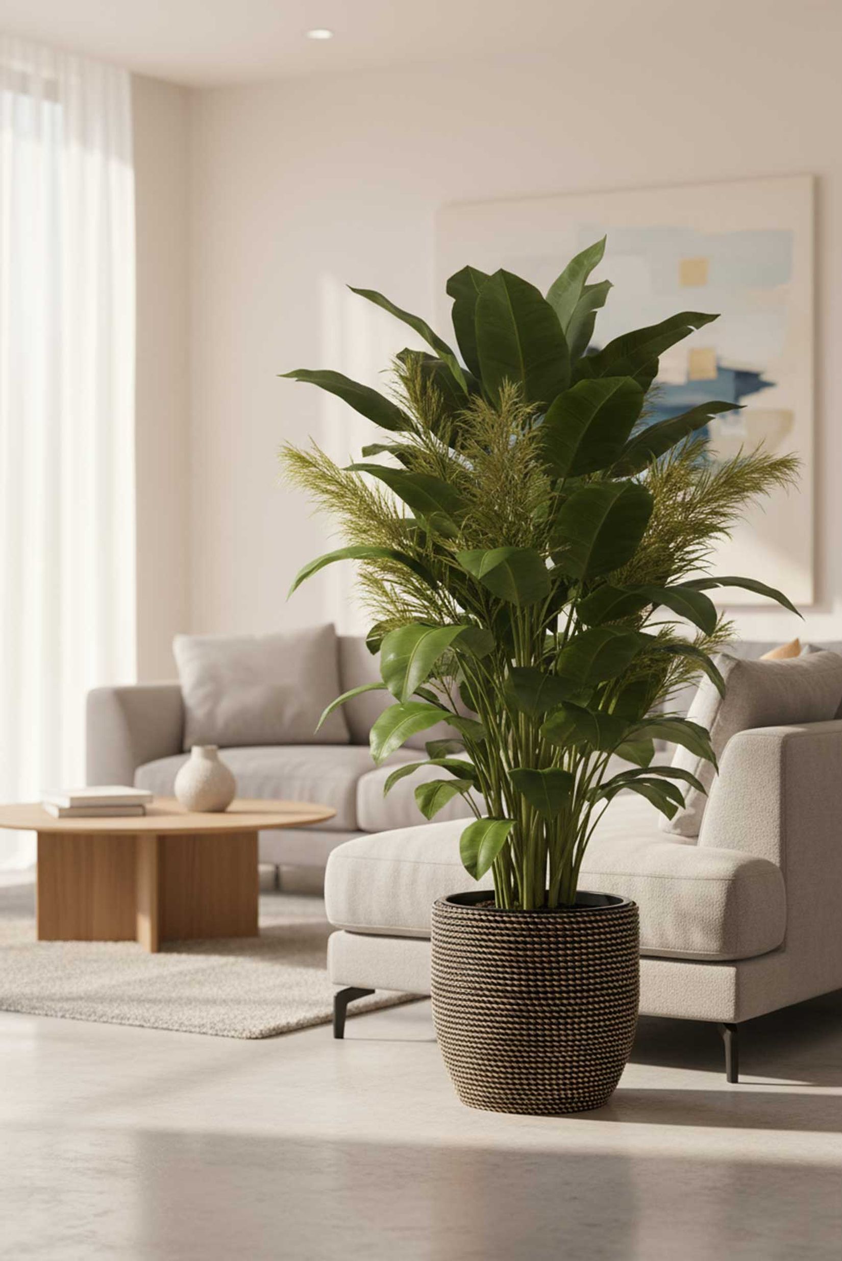 Pflanzkübel Rattan MASTELLO Schwarz Natur