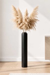 Bodenvase Fiberglas Schwarz Matt DIRETO