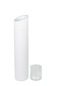 Windlichtsäule CANDRA Fiberglas 22x111 cm Weiß