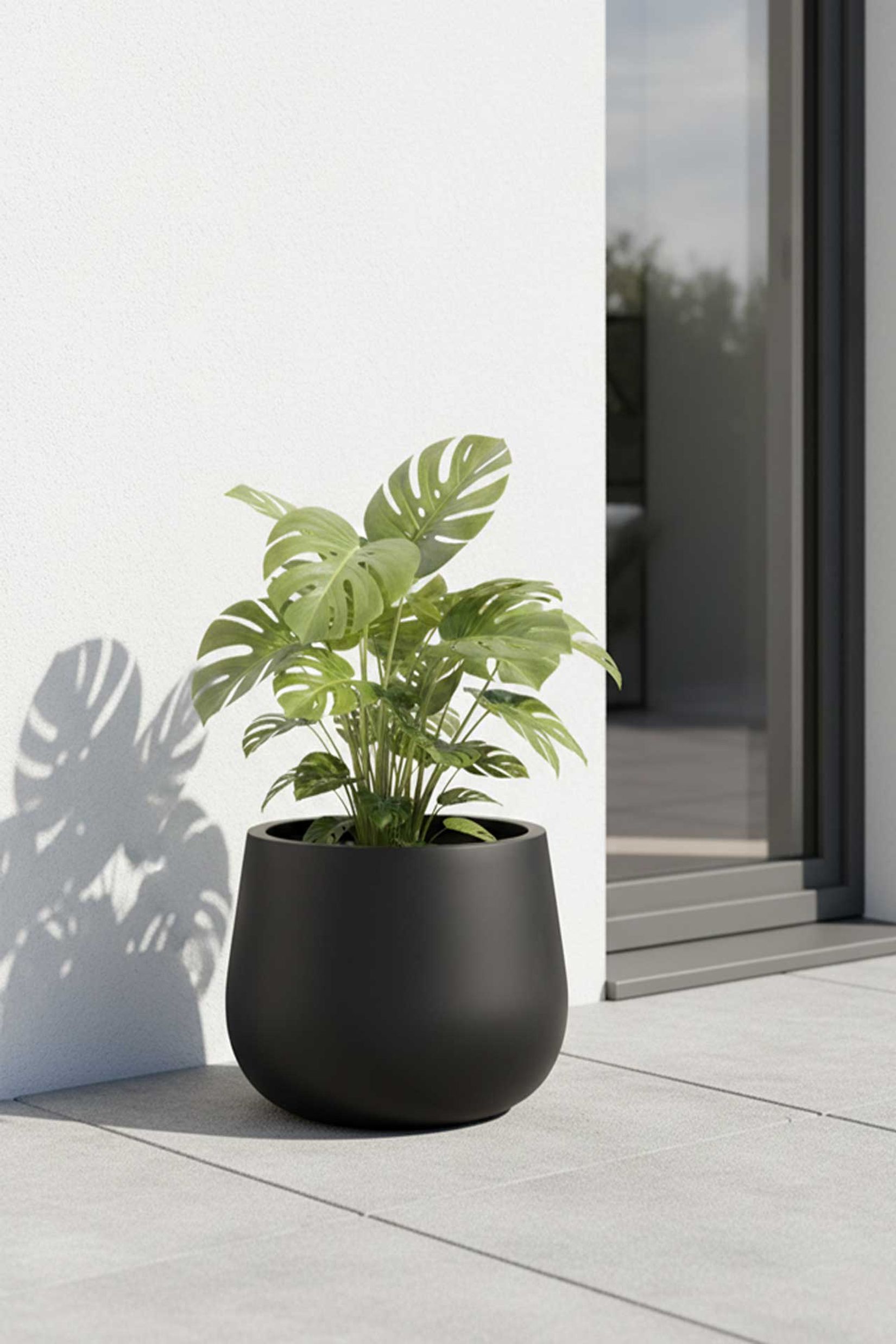 Blumentopf Pflanztopf Fiberglas GIRAR Anthrazit