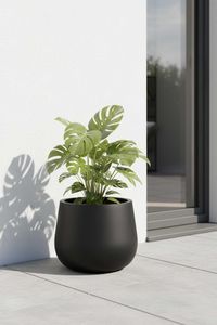 Blumentopf Pflanztopf Fiberglas GIRAR Anthrazit