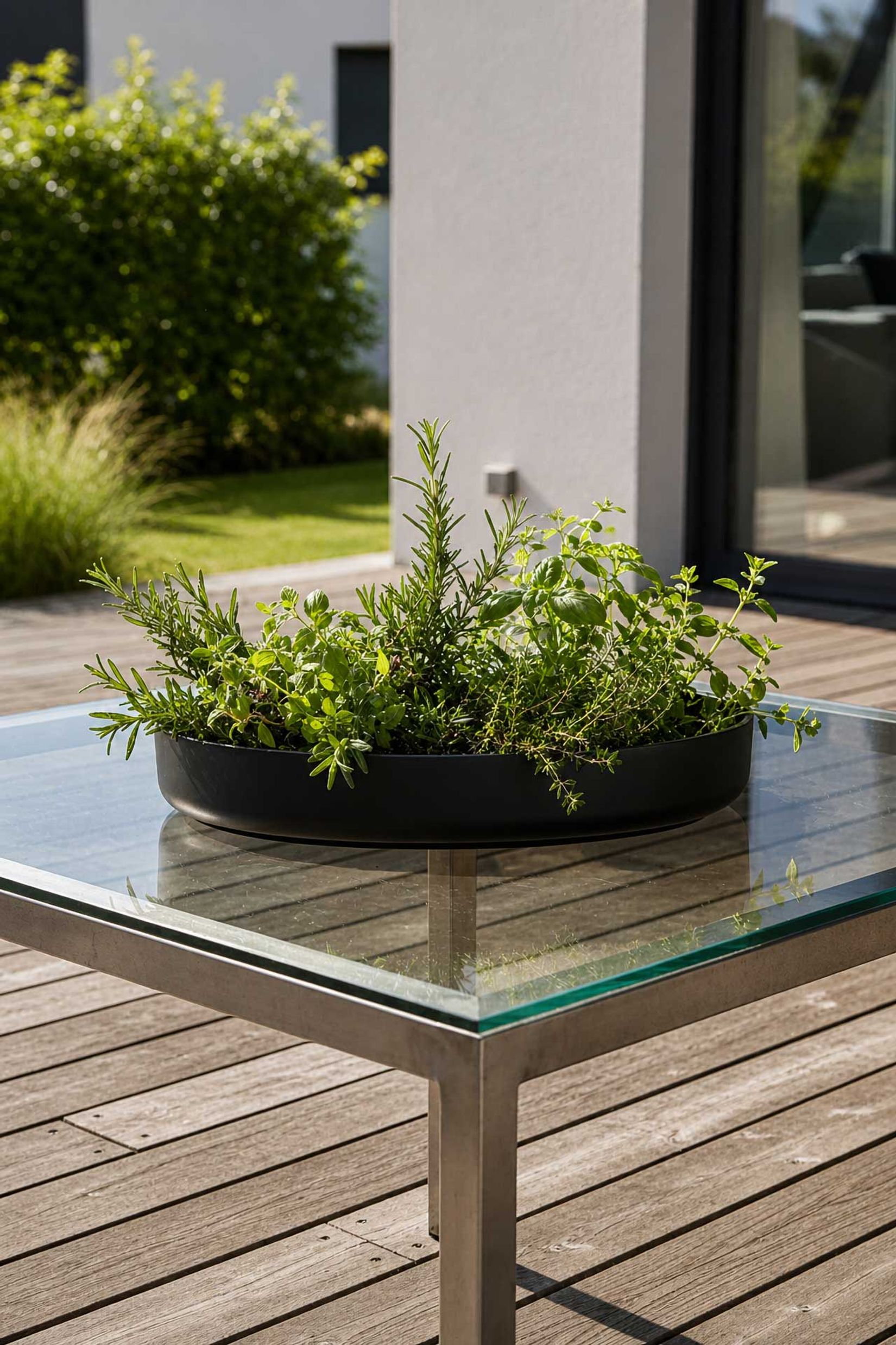 Pflanzschale Dekoschale Fiberglas ORYVEN Anthrazit