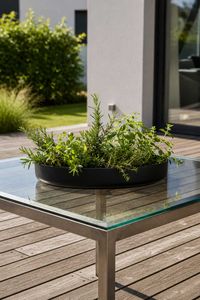 Pflanzschale Dekoschale Fiberglas ORYVEN Anthrazit