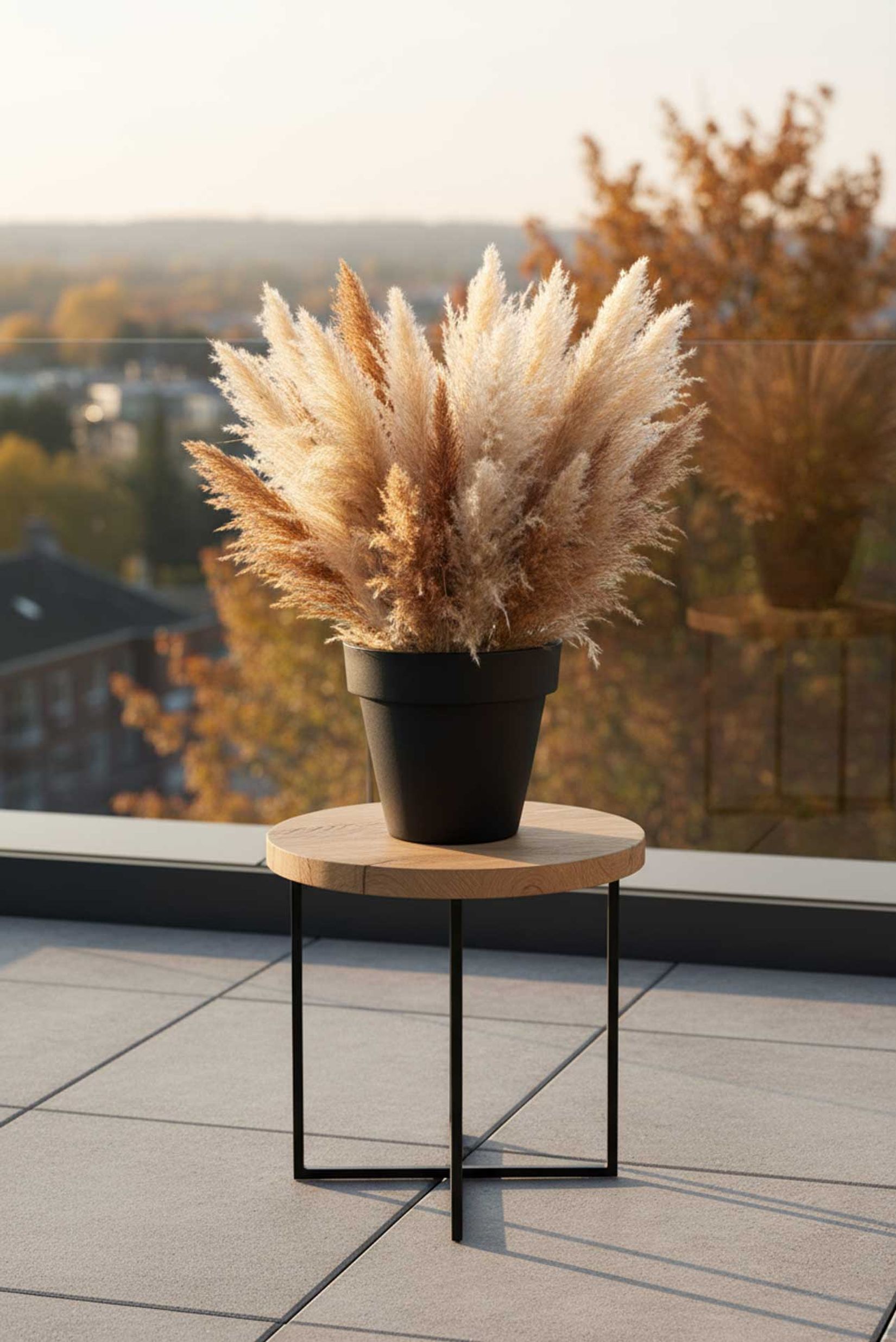 Blumentopf Pflanzkübel aus Kunststoff Rund Anthrazit LEVANTA