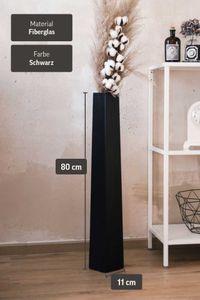 Kerzenständer Standkerzenhalter Fiberglas Schwarz Matt OBELISK