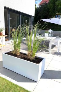 Pflanzkübel Pflanztrog Fiberglas "Maxi", Weiß Matt