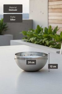 Schale mit Kerze Edelstahl Metall Halbkugel SOPLAR Schale mit Kerze Edelstahl Metall Halbkugel SOPLAR