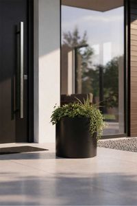 Pflanzkübel Blumentopf rund Aluminium NEW RONDO schwarz matt