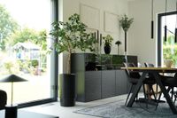 Blumentopf Pflanzkübel Fiberglas ESCADA Schwarz Matt Blumentopf Pflanzkübel Fiberglas ESCADA Schwarz Matt