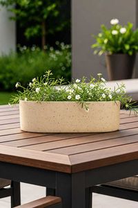 Pflanzschale SOLENA Fiberglas 35x20x10 cm Beige
