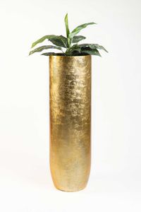 Pflanzgefäß Bodenvase SOLERIO Fiberglas Gold Hochglanz