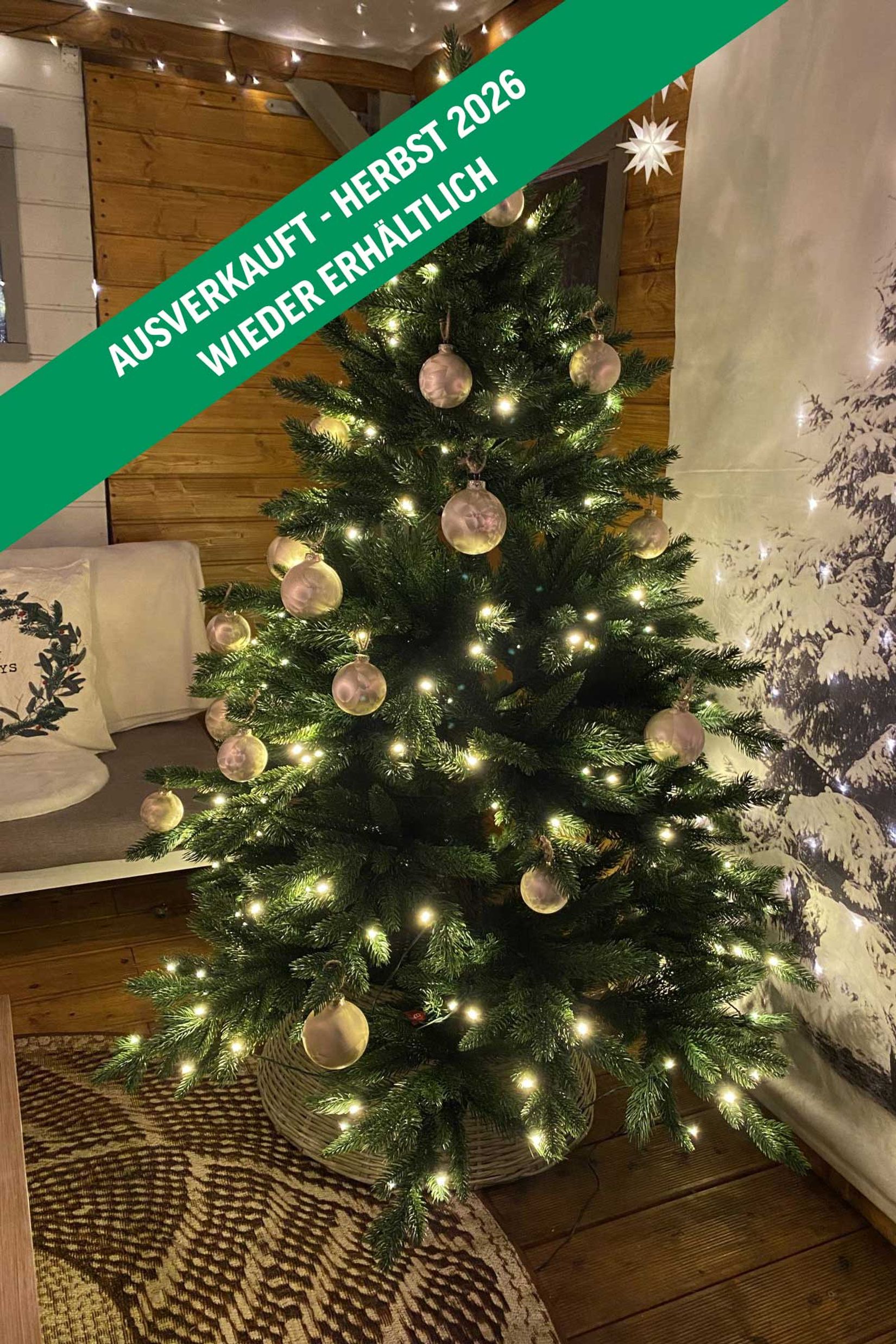 Künstlicher Premium Weihnachtsbaum Nordmanntanne LED, 150 cm hoch
