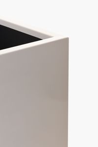 Raumteiler mit Rollen pulverbeschichteter Edelstahl "Elemento", Creme Weiß