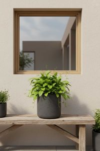 Blumentopf Pflanztopf Fiberglas CHICO Dunkelgrau