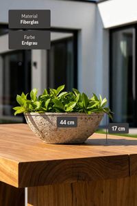 Pflanzschale Blumentopf Fiberzement BARCO Erdgrau