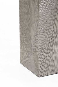Pflanzkübel BLOCK Fiberglas 30x30x100 cm Silber