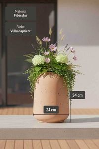 Tischvase MONTI Fiberglas 24x34 cm Orange