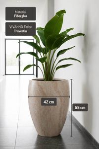 Pflanzkübel OVOLO Fiberglas 42x55 cm Beige