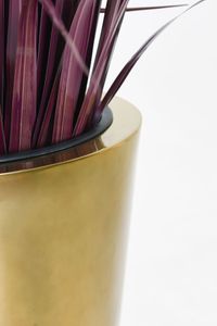 Exklusiver Pflanzkübel Blumenkübel RONDO CLASSICO Fiberglas - Gold Metallic