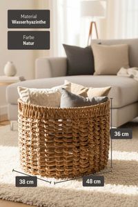 Korb Dekokorb WODA Wasserhyazinthe Natur
