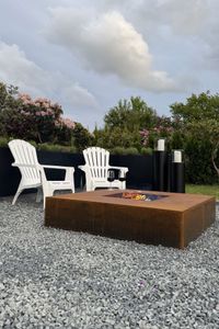 Feuertisch Feuerschale quadratisch Cortenstahl FUEROX Braun