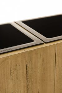 Pflanzkübel Raumteiler Recycling Holz "Elemento", Antik Braun