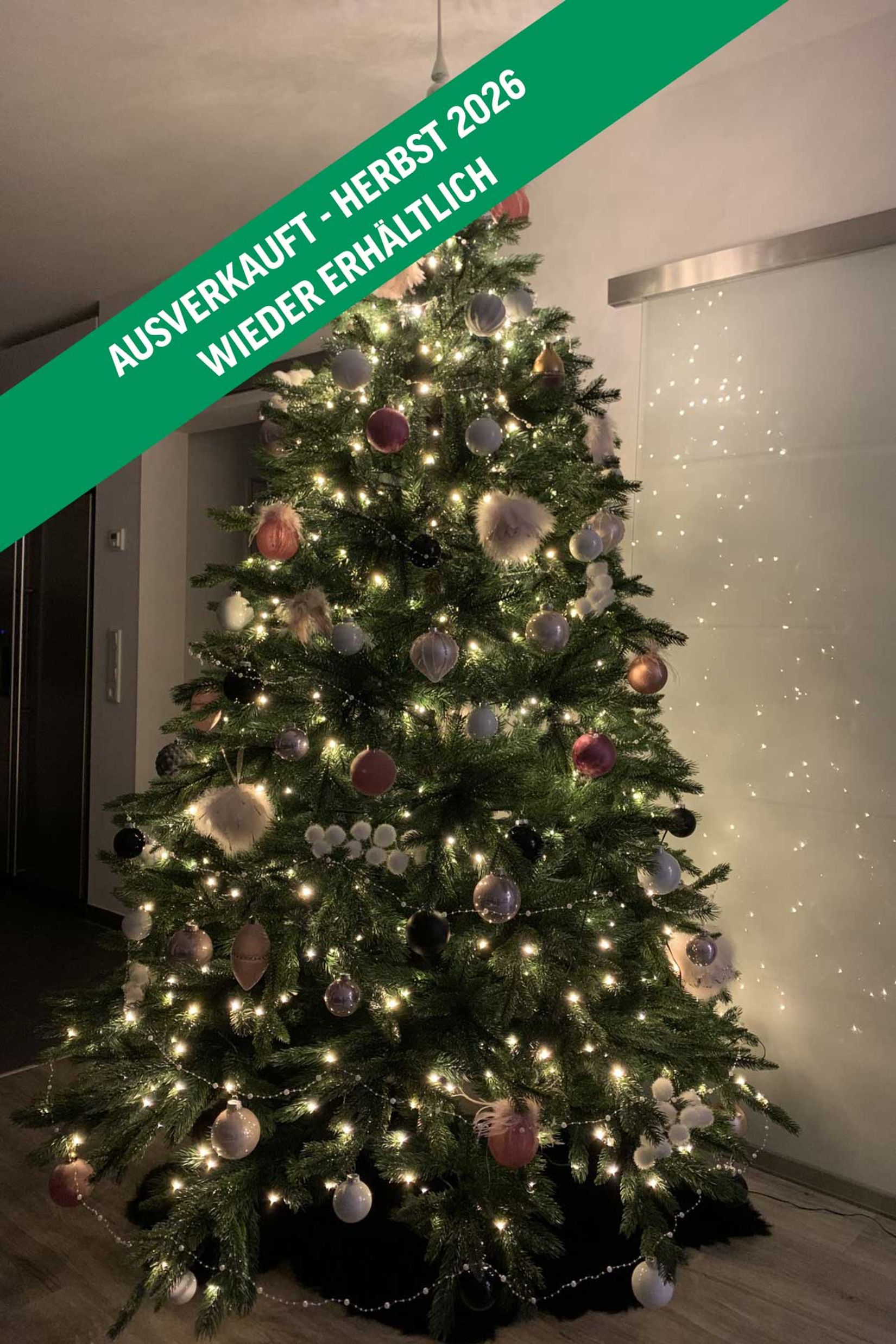 Künstlicher Premium Weihnachtsbaum Nordmanntanne LED, 240 cm hoch