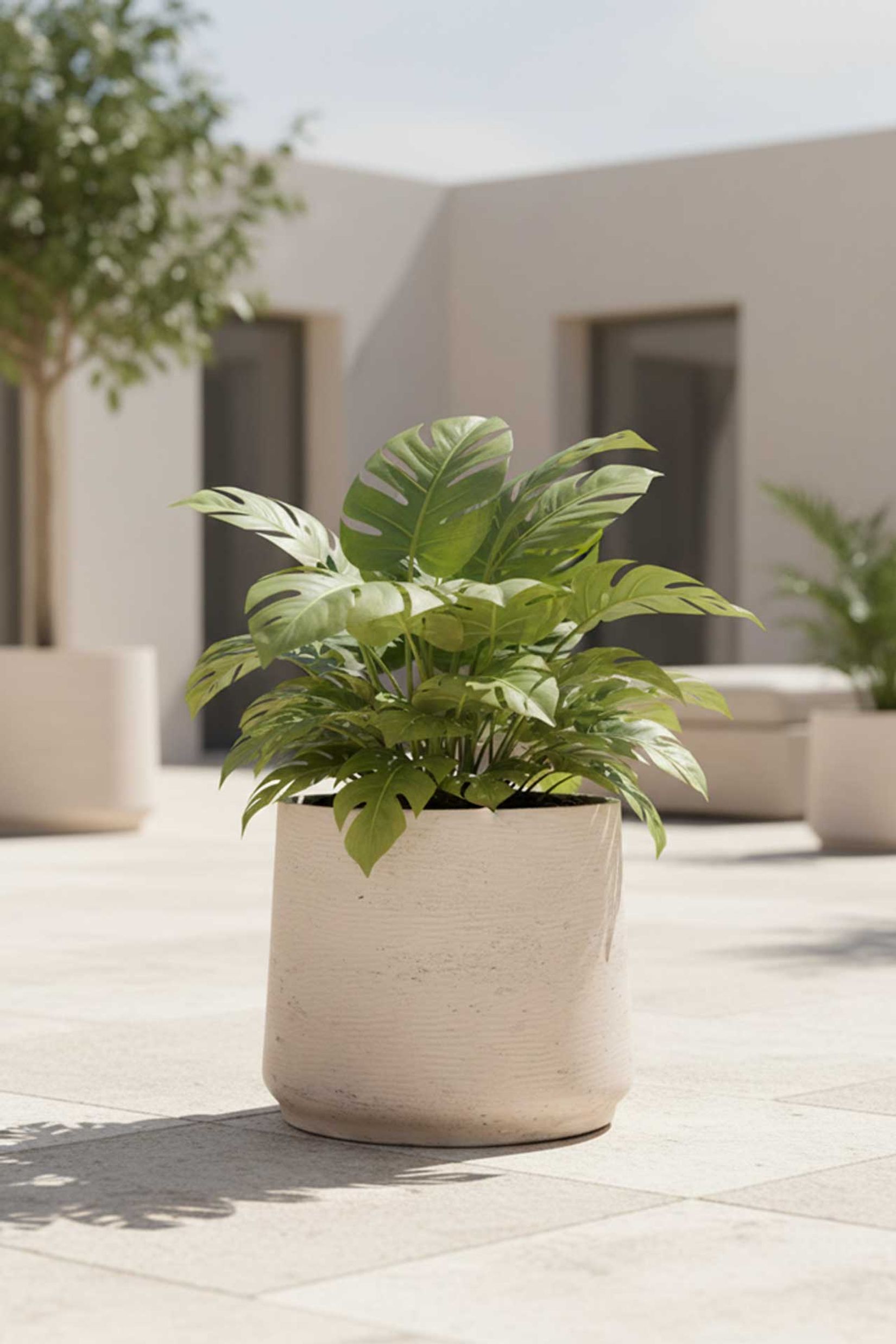 Blumentopf Pflanztopf Fiberglas TROPICO Creme