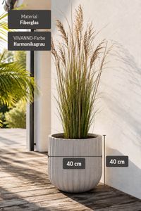 Blumentopf CHICO ARC Fiberglas 40x40 cm Grau Blumentopf CHICO ARC Fiberglas 40x40 cm Grau