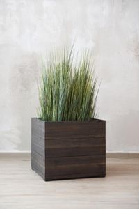 Pflanzkübel Blumenkübel Holz BLOCK Würfel mit Einsatz dunkelbraun