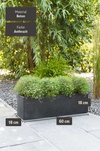 Blumenkasten Fensterbankkasten Beton "Flobo", Anthrazit