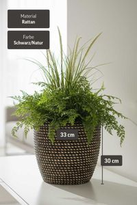 Pflanzkübel Rattan MASTELLO Schwarz Natur