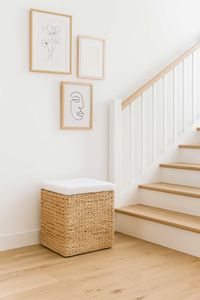 Hocker Sitzhocker mit Kissen Wasserhyazinthe "Palu", Natur