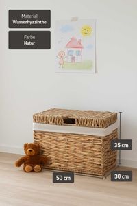 Wäschetruhe Wäschekorb Truhe Wasserhyazinthe "Wanda", Natur