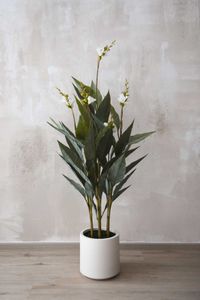 Kunstpflanze Blumenrohr in cremefarbenem Dekotopf CANNA weiß
